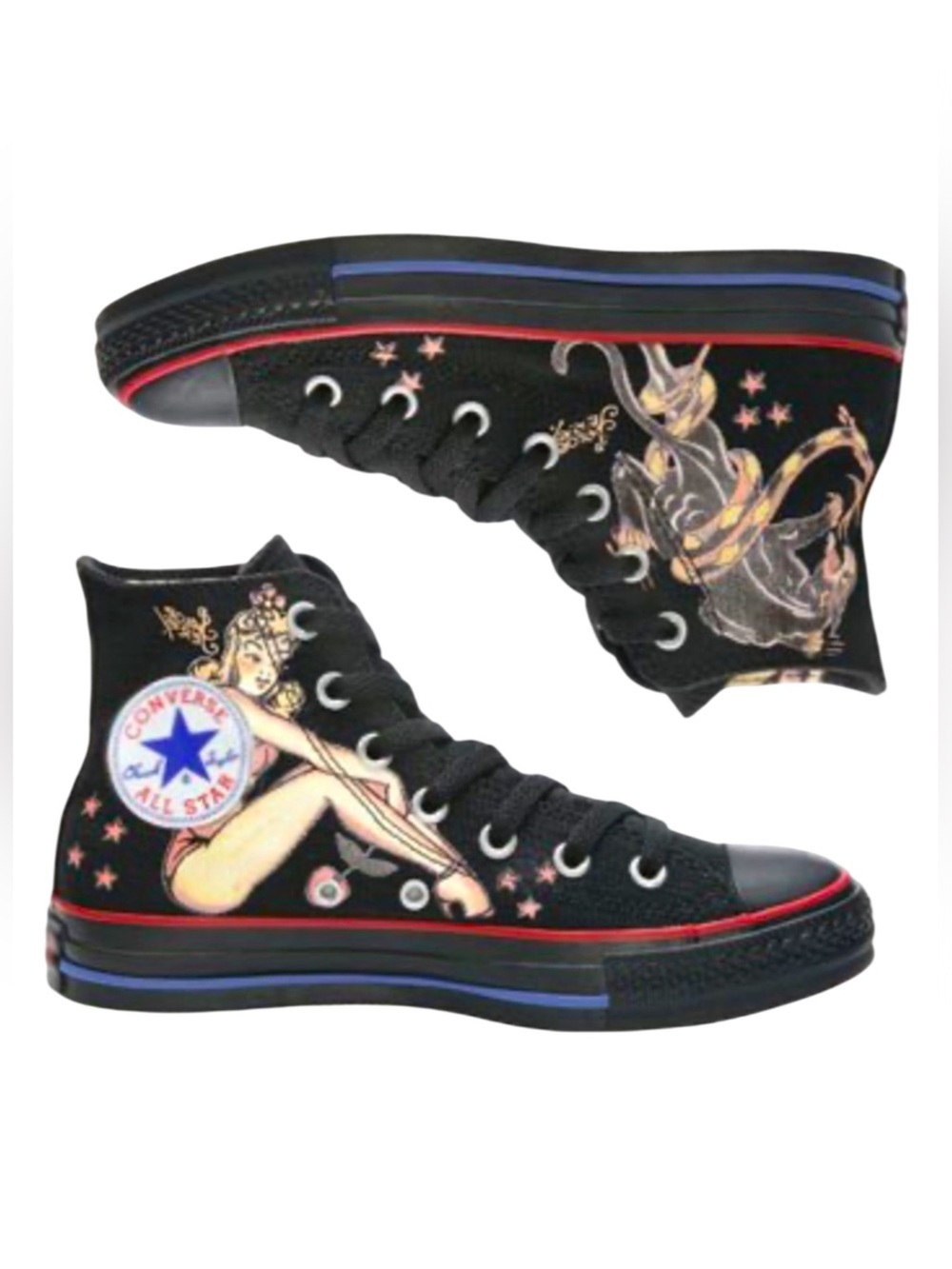 Rare Converse x Sailor Jerry Tattoo High Top Sneakers Women’s 8 Men’s 6